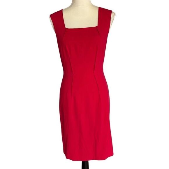 BCBGMAXAZRIA Evelyn Red Sleeveless Bodycon Dress Women's Size 6 Formal with flaw - Picture 1 of 9